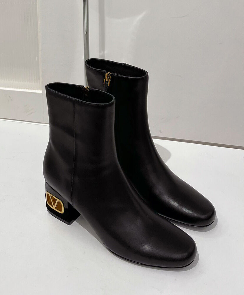 (1:1 replica) Valentino Garavani Heritage Calfskin Ankle Boot 60MM Black