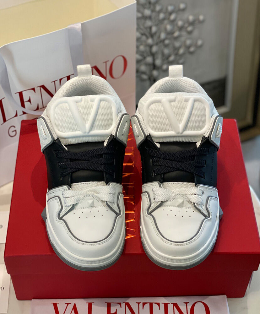(1:1 replica) Valentino Unisex Open Skate Calfskin And Fabric Sneaker