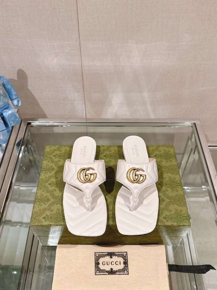 (1:1 replica) Gucci GG Marmont Women s Sandal Slides