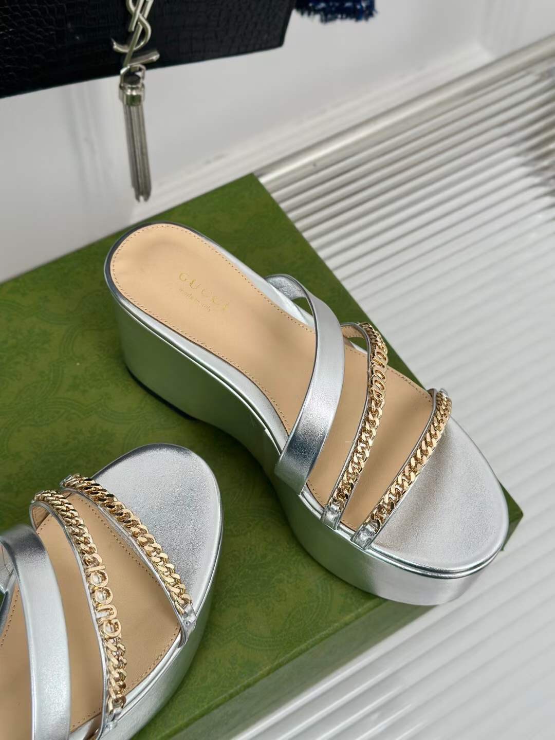 (1:1 replica) Gucci Wedges Women s Sandal 7cm