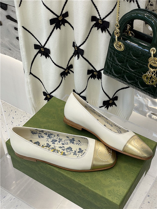 (1:1 replica) Gucci Square Toe Flat Shoes