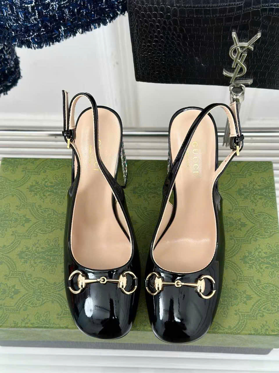 (1:1 replica) Gucci Horsebit Slingback Women s Shoes