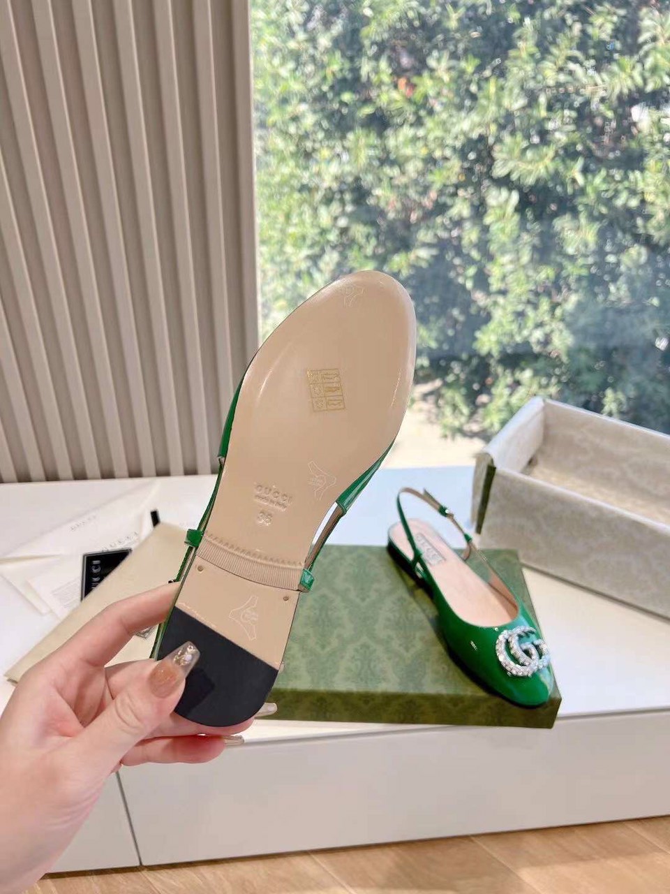 (1:1 replica) Gucci Slingback Flats Women s Shoes