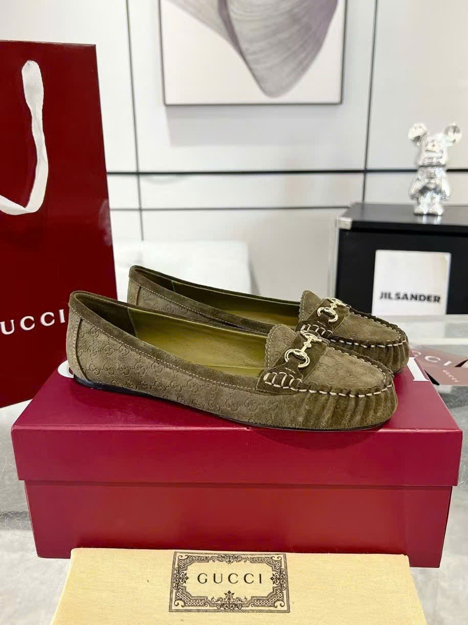 (1:1 replica) Gucci Horsebit Monogram Platform Loafers Shoes