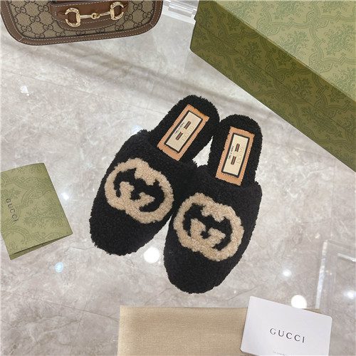 (1:1 replica) Gucci Wool Logo Slippers