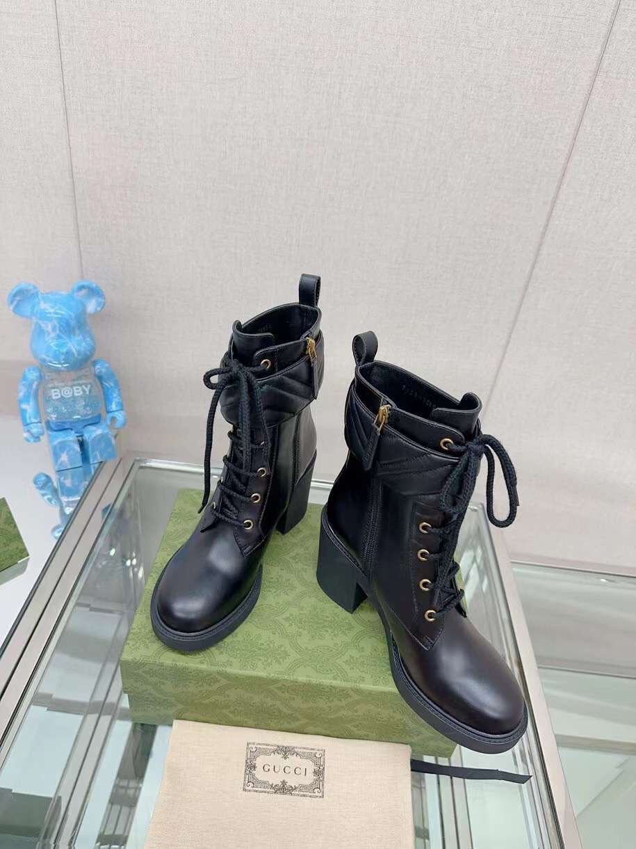 (1:1 replica) Gucci Women s Ankle Boots GG Logo