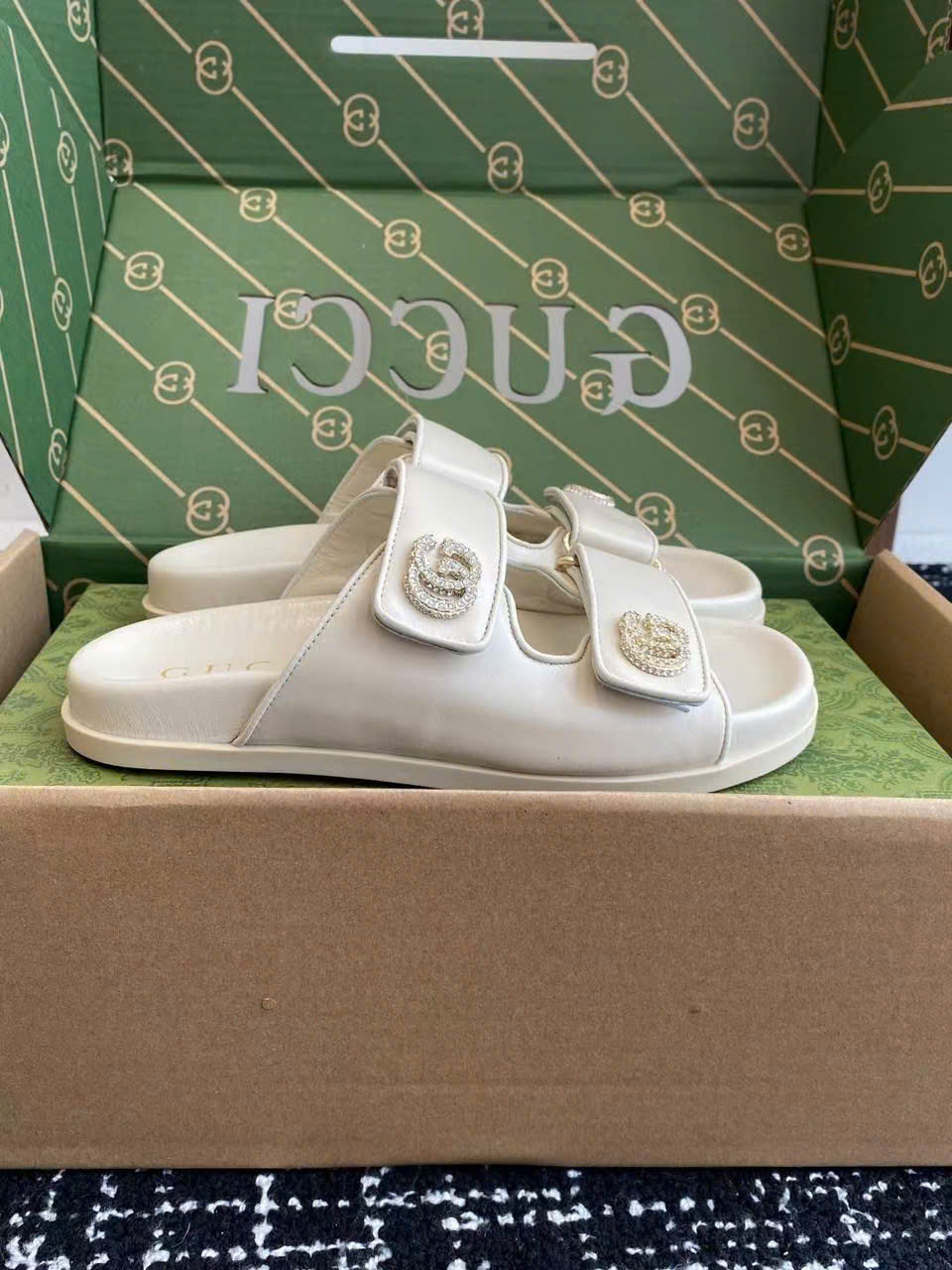 (1:1 replica) Gucci GG Logo Women s Sandals