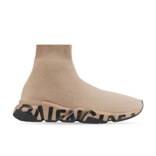 (1:1 replica) BALENCIAGA SPEED RECYCLED KNIT GRAFFITI SNEAKER IN BEIGE BLA050