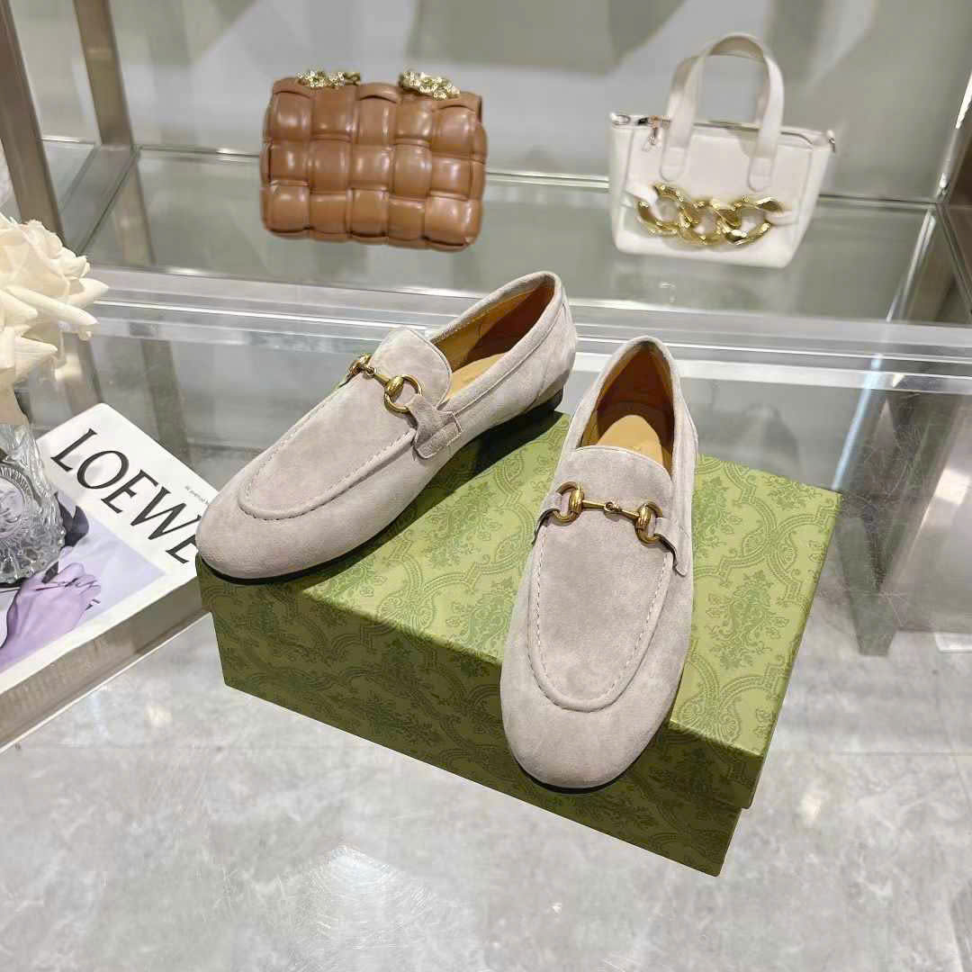 (1:1 replica) Gucci Horsebit Suede Leather Women s Loafer Shoes