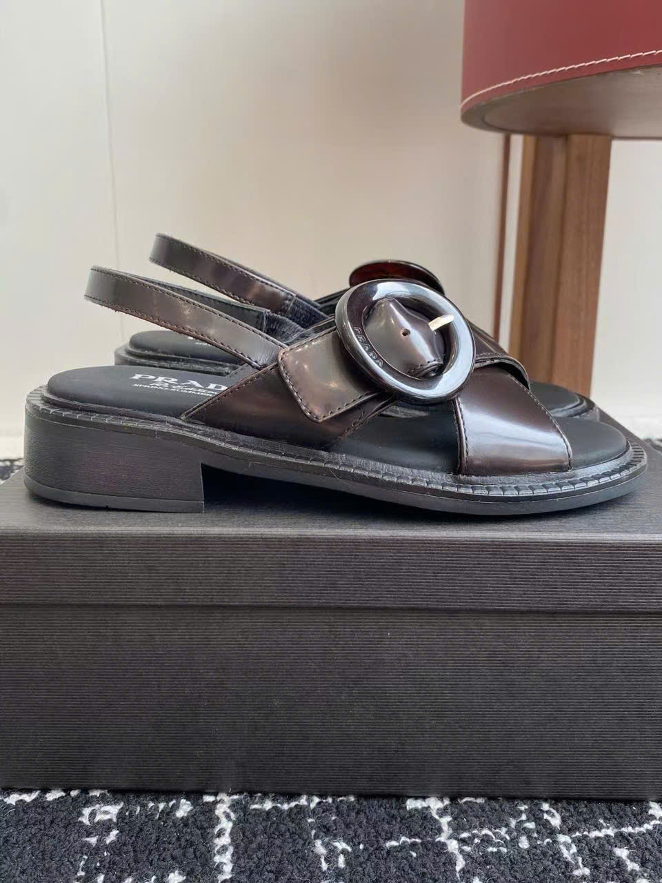 (1:1 replica) Prada Leather Women s Sandals New Arrivals