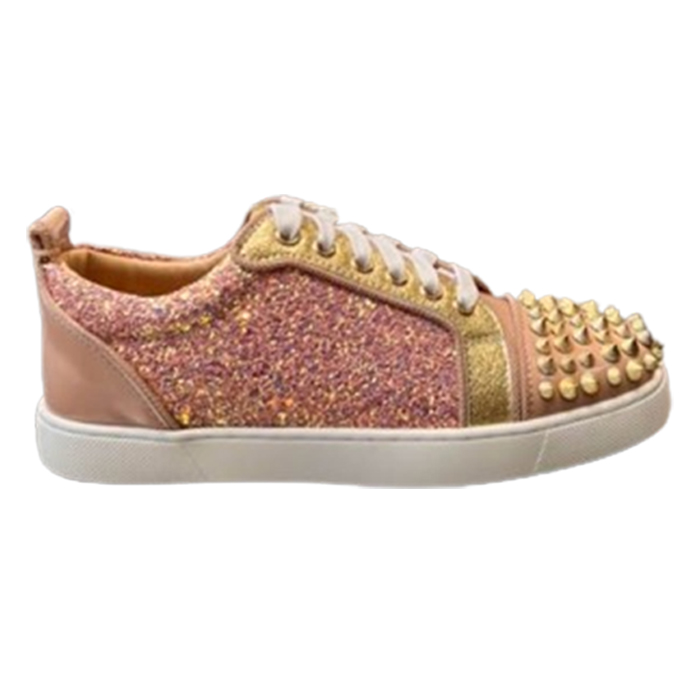 (1:1 replica) Christian Louboutin Red Bottom Pink Glitter Sneaker CLS044