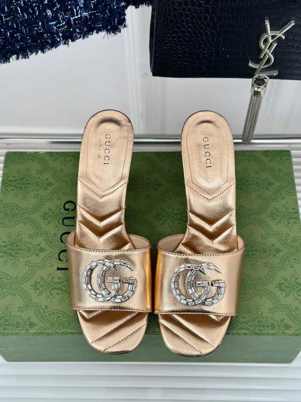 (1:1 replica) Gucci GG Marmont Women s Sandal 7cm