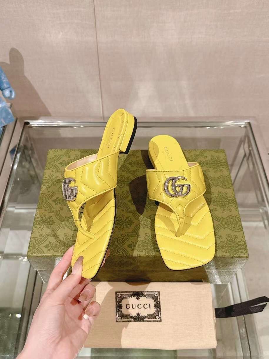(1:1 replica) Gucci GG Marmont Women s Sandal Slides