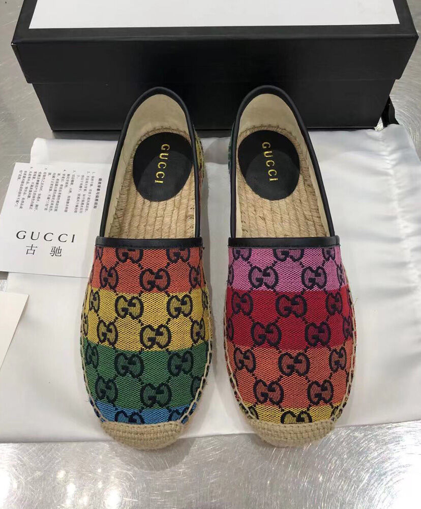 (1:1 replica) Gucci Women s GG Multicolor Espadrille 663674 Polychrome