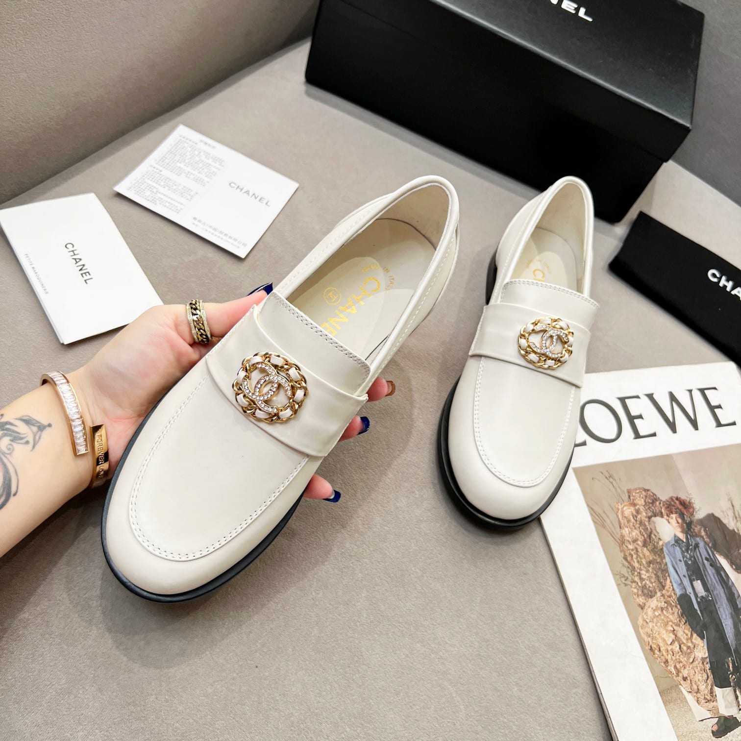 (1:1 replica) Chanel Women s Loafers White For Women