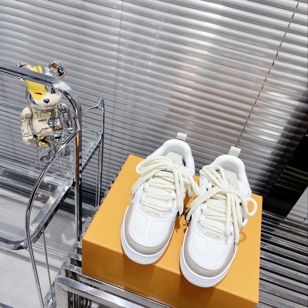 (1:1 replica) Louis Vuitton Women s Skate Sneakers Beige For Women LV