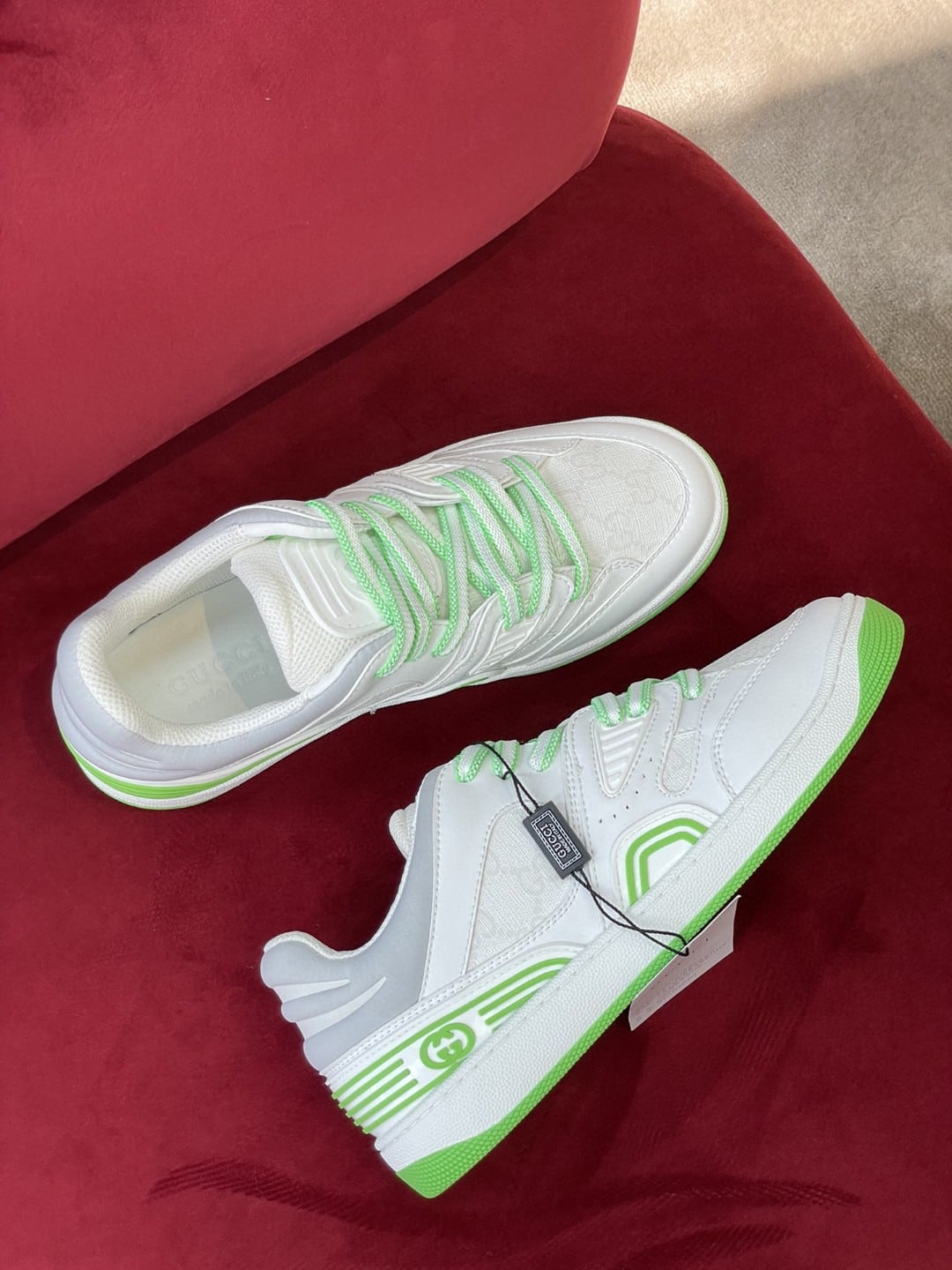 (1:1 replica) Gucci Women s Sneaker Gucci Basket Donna White Demetra For Women 700290 2SHG0 9089