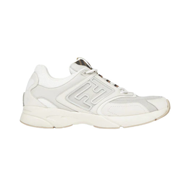 (1:1 replica) FENDY FASTER TRAINERS WHITE NUBUCK LEATHER LOW TOPS FDS019