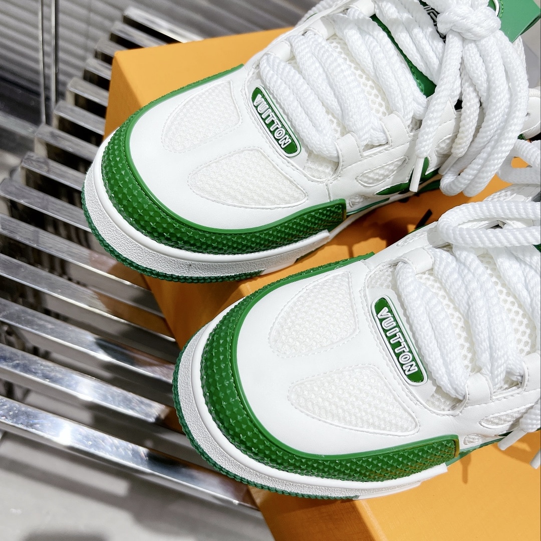 (1:1 replica) Louis Vuitton Women s Skate Sneakers Green For Women LV