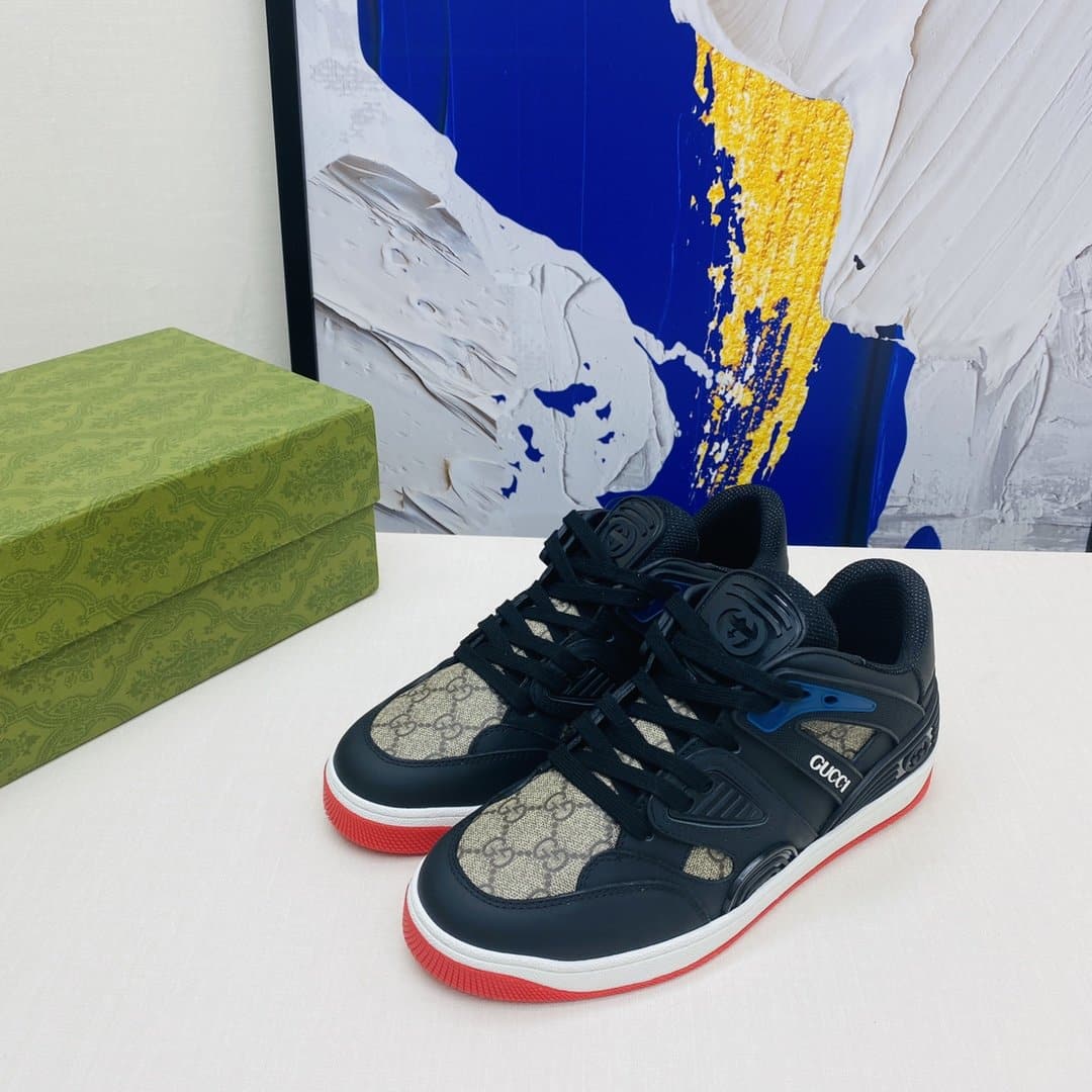 (1:1 replica) Gucci Women s Gucci Basket Sneaker By Fabrics Black For Women GG