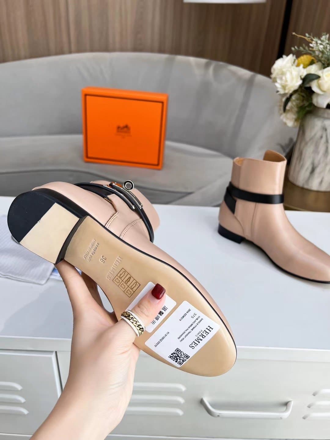 (1:1 replica) Hermes Neo Ankle Boot Beige For Women, Women s Shoes