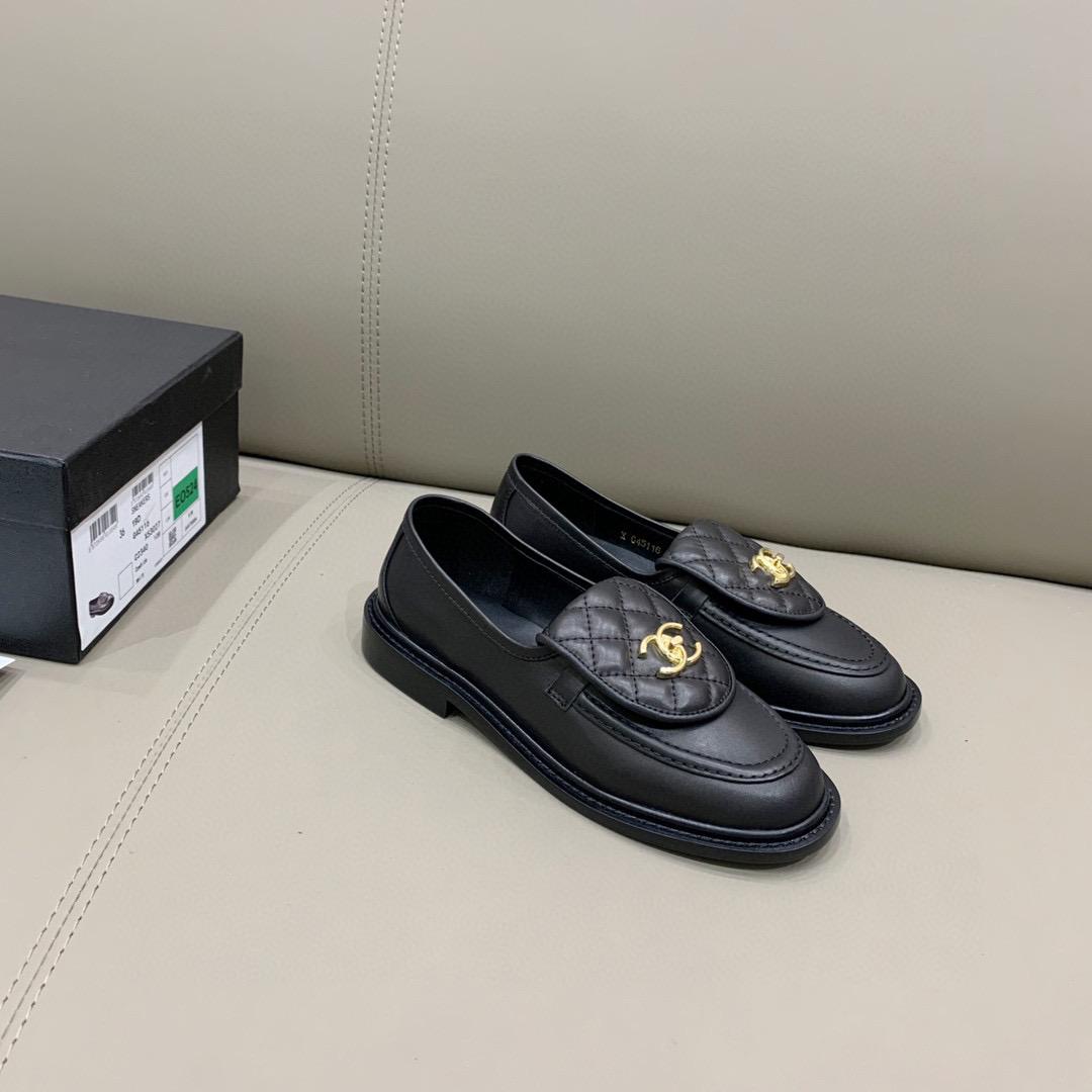 (1:1 replica) Chanel Loafers Black For Women, Women s Shoes G36646