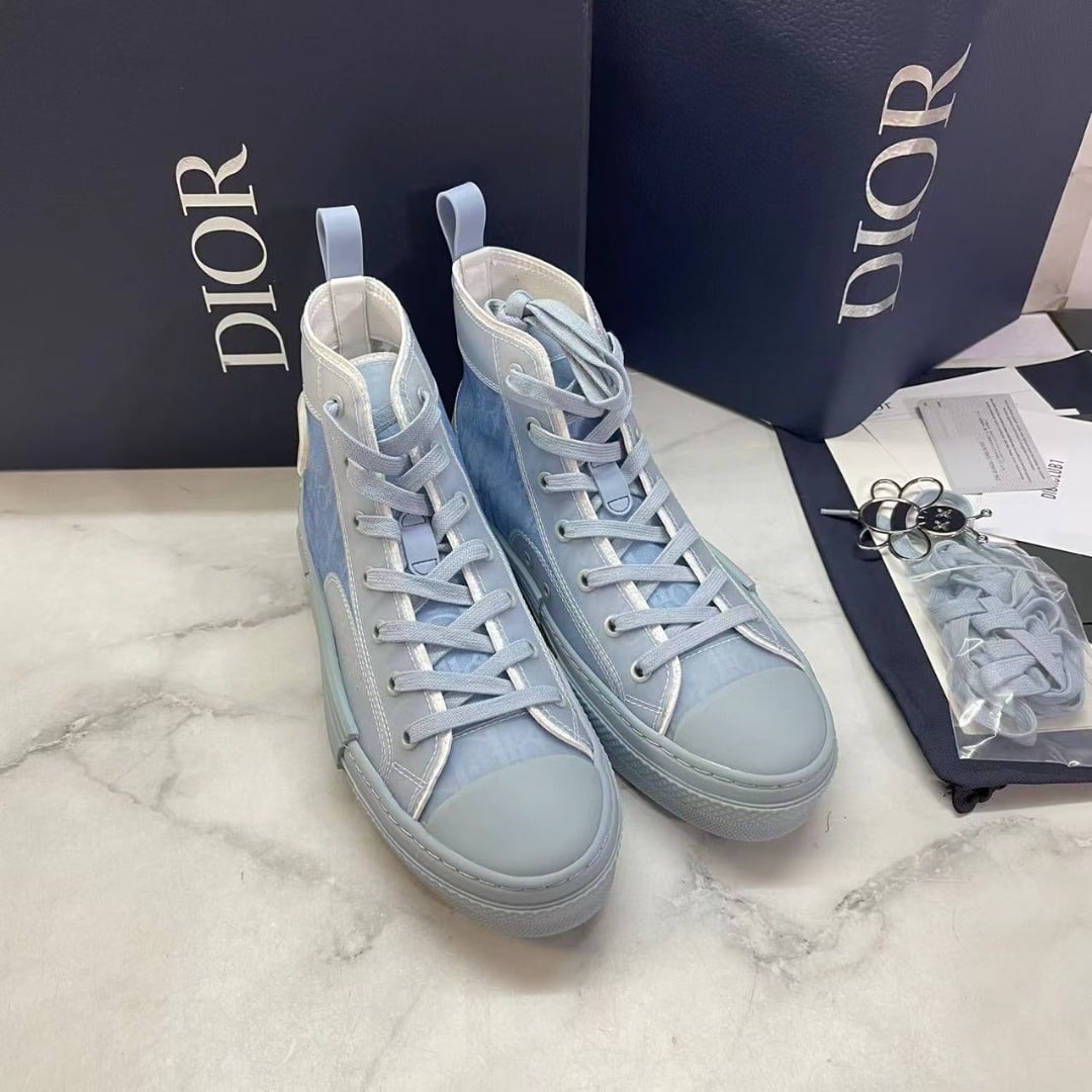 (1:1 replica) Christian Dior B23 High-Top Sneaker Blue For Women CD