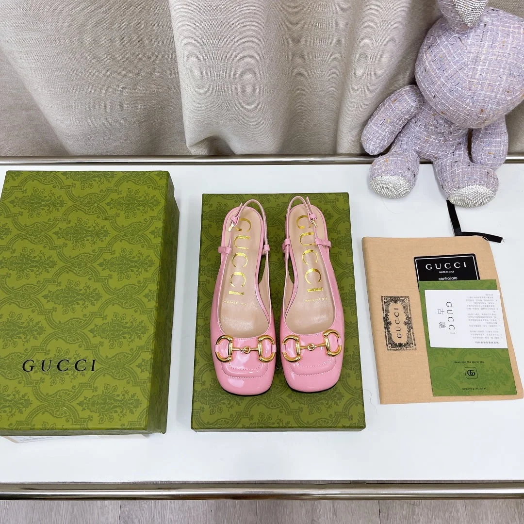 (1:1 replica) Gucci Women s Slingback With Horsebit Light Pink For Women GG