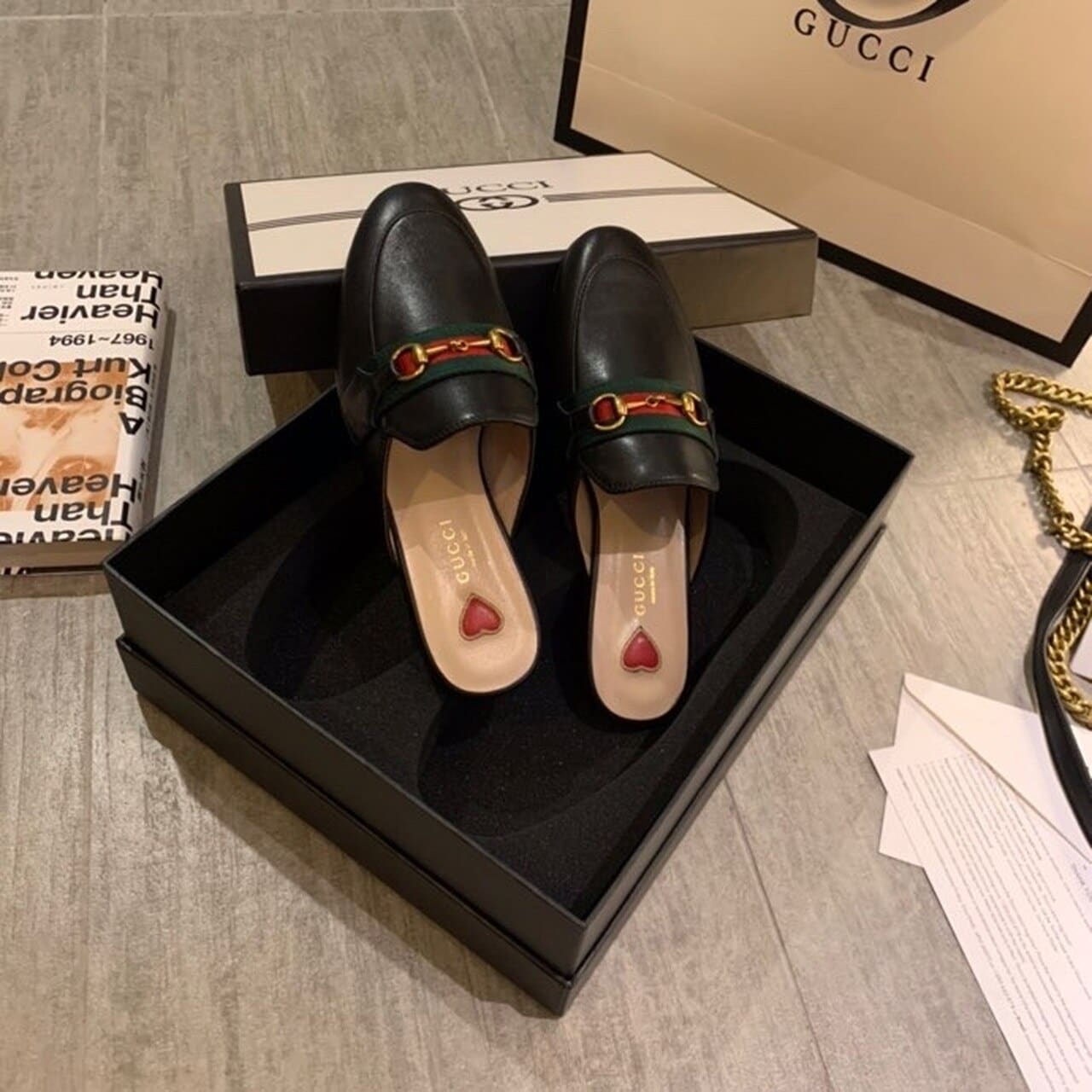 (1:1 replica) Gucci Women s Princetown Slipper Black For Women GG 629084 CQXM0 1060