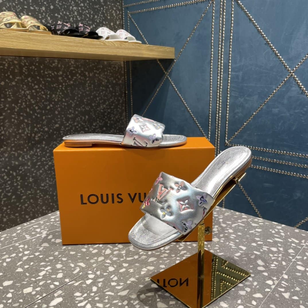 (1:1 replica) Louis Vuitton Women s Revival Flat Mule Sliver For Women LV 1AAOVA
