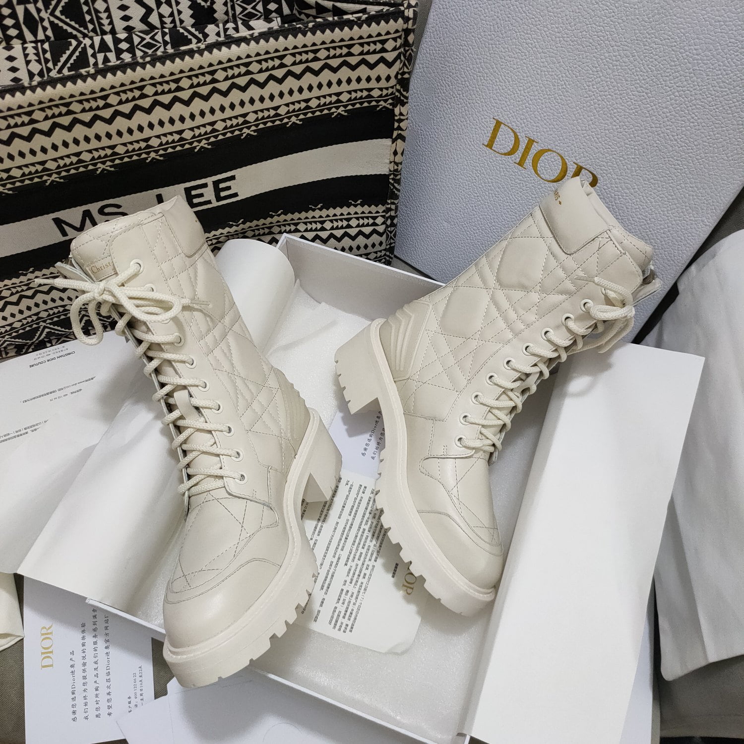 (1:1 replica) Christian Dior Women s D-Leader Ankle Boot White For Women CD KCI733CQC_S03W