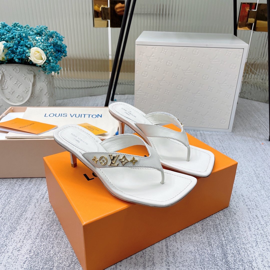 (1:1 replica) Louis Vuitton Women s Signature Thong White For Women LV 1A9QGJ