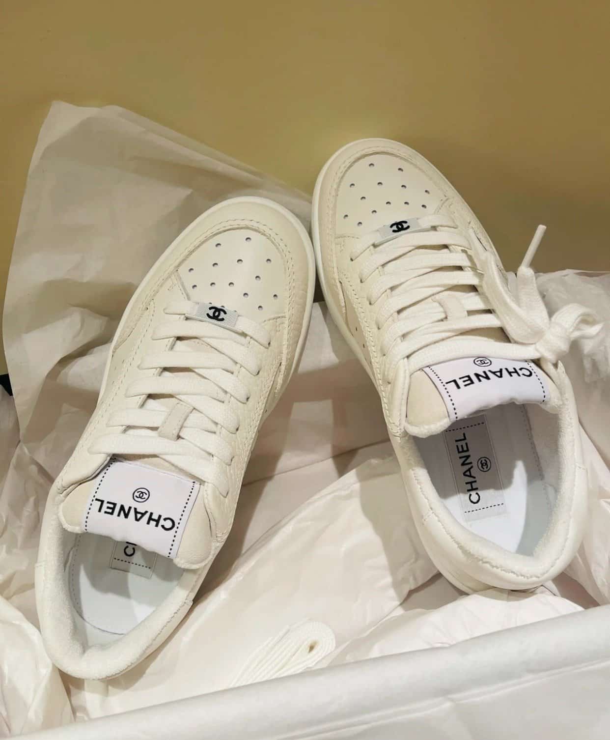 (1:1 replica) Chanel Sneakers White For Women, Women s Shoes 0.4in/1cm G39225