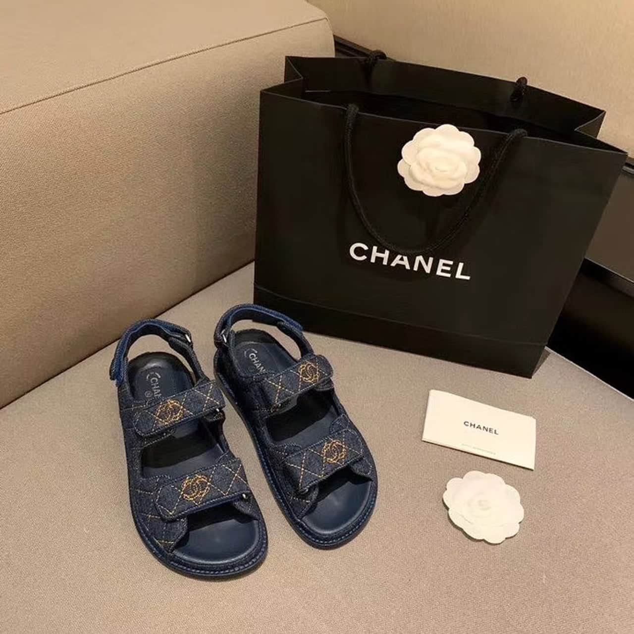 (1:1 replica) Chanel Sandals Blue For Women, Women s Shoes