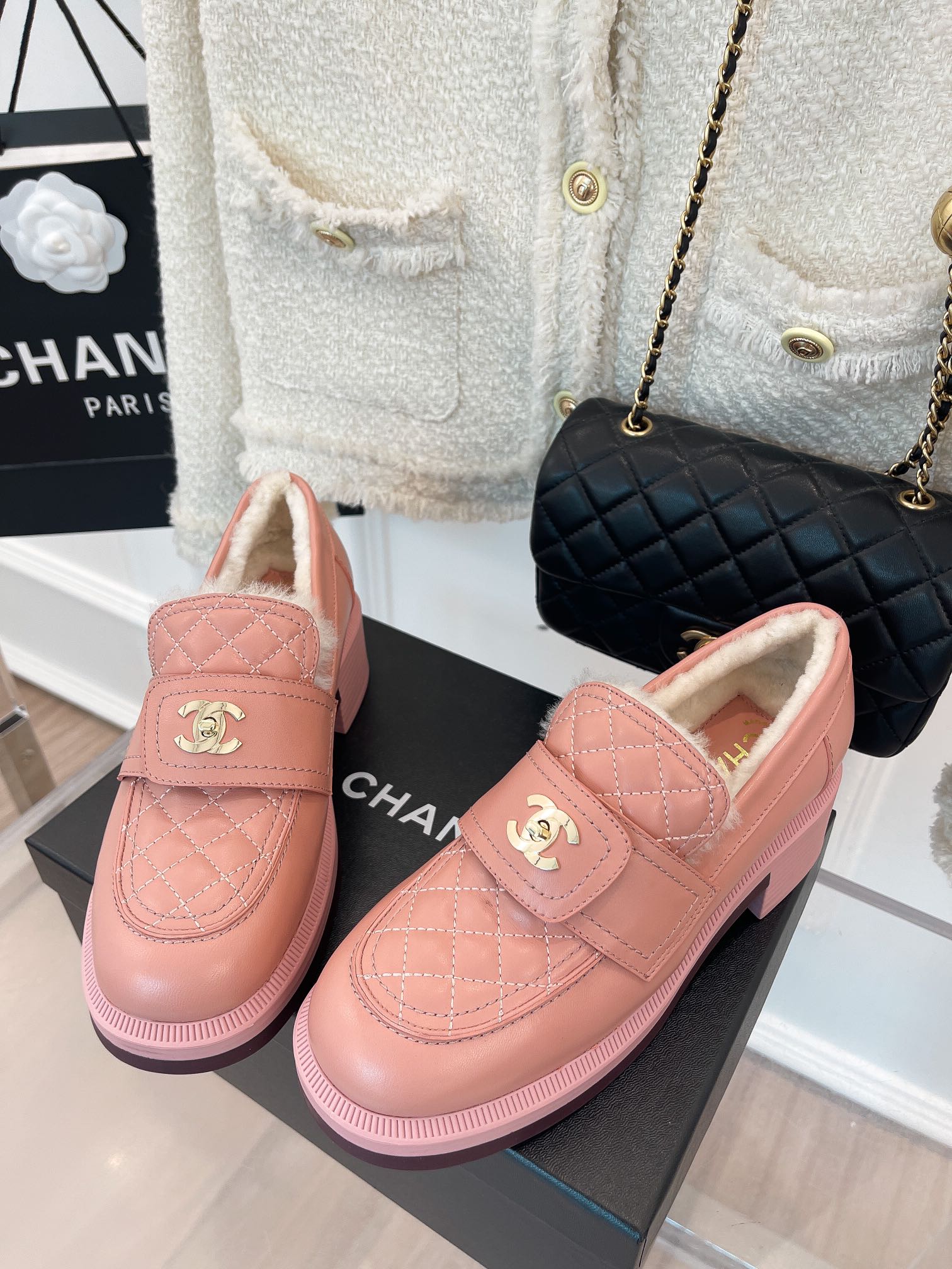 (1:1 replica) Chanel Women s Loafers With Lining Pink For Women