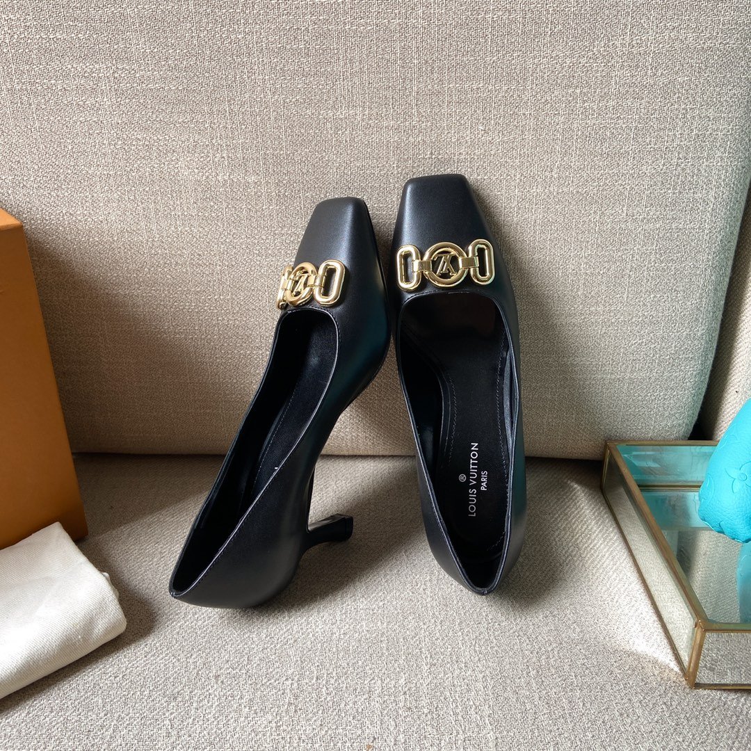 (1:1 replica) Louis Vuitton Women s Rotary Pump Black For Women LV 1AAE24