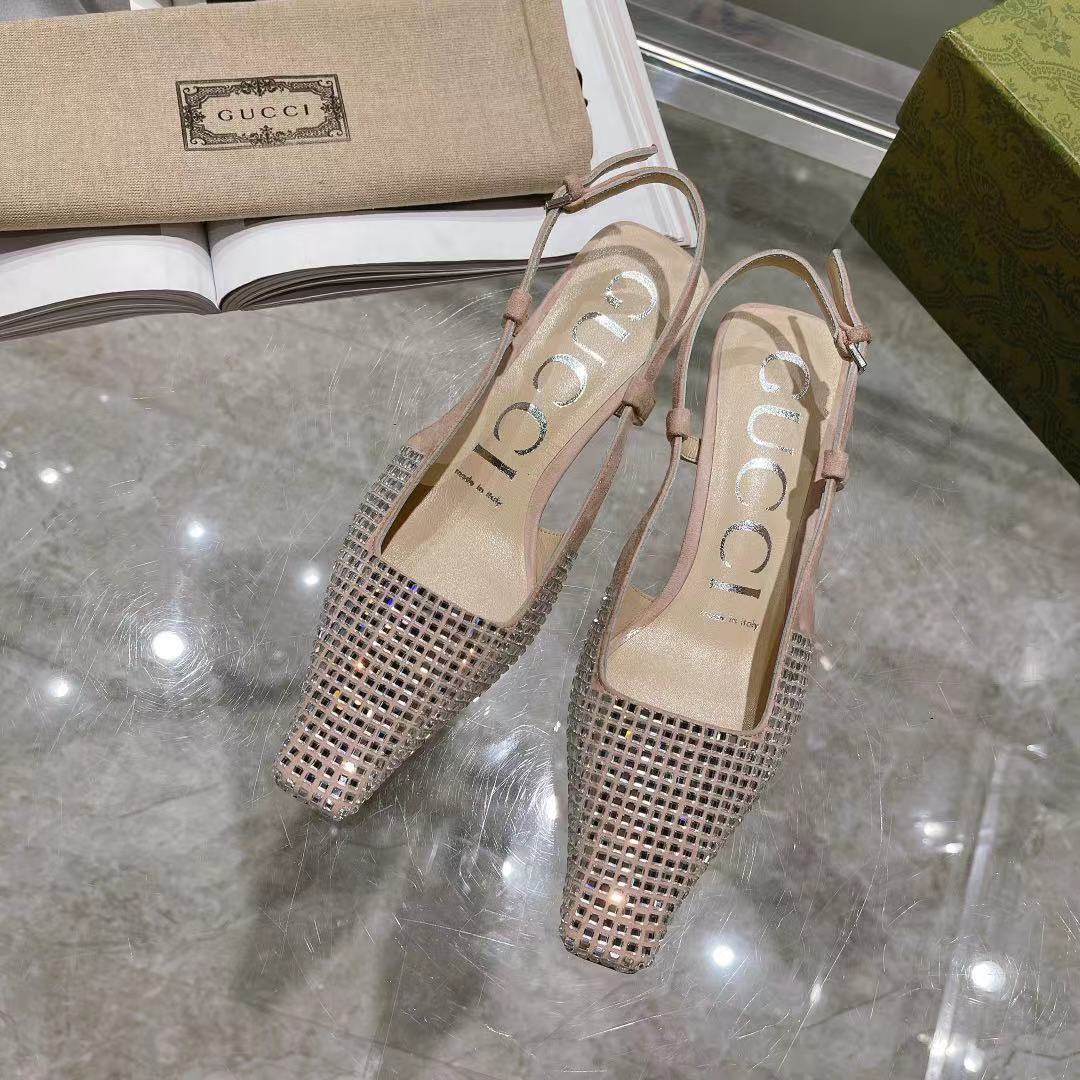 (1:1 replica) Gucci Women s GG Slingback Pump Beige For Women GG