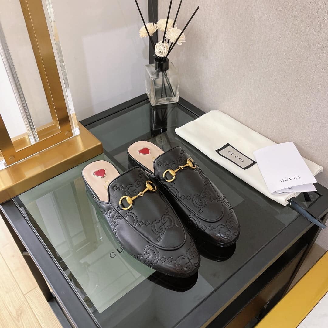 (1:1 replica) Gucci Women s GG Matelasse Princetown Slipper Black For Women GG