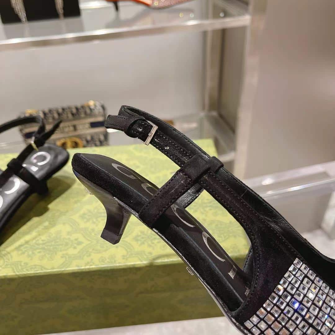 (1:1 replica) Gucci Women s GG Slingback Pump Black For Women GG