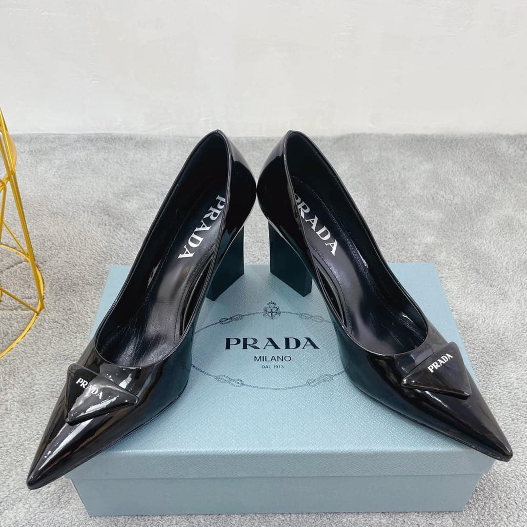 (1:1 replica) Prada Brushed Pumps Black For Women PRD