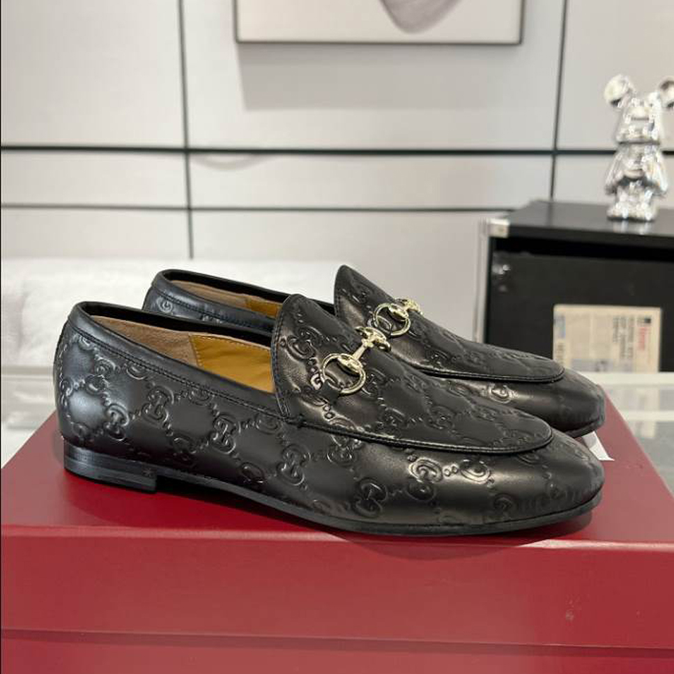 (1:1 replica) Gucci Horsebit Black GC Monogram Loafer GL062