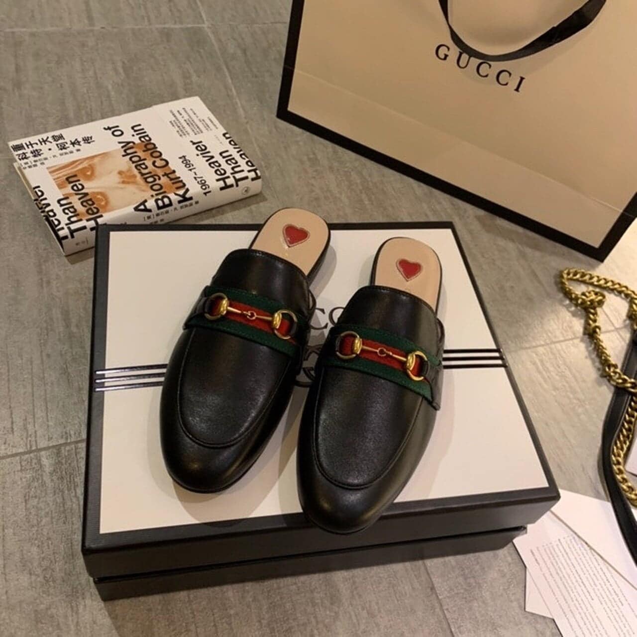 (1:1 replica) Gucci Women s Princetown Slipper Black For Women GG 629084 CQXM0 1060