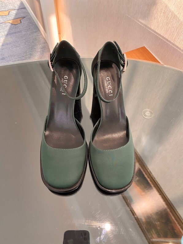(1:1 replica) Gucci Platform Sandal By Matelasse Green For Women GG