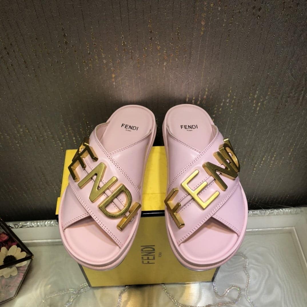 (1:1 replica) Fendi Fendigraphy Pink Slides For Women 8X8289AI1RF1H1M