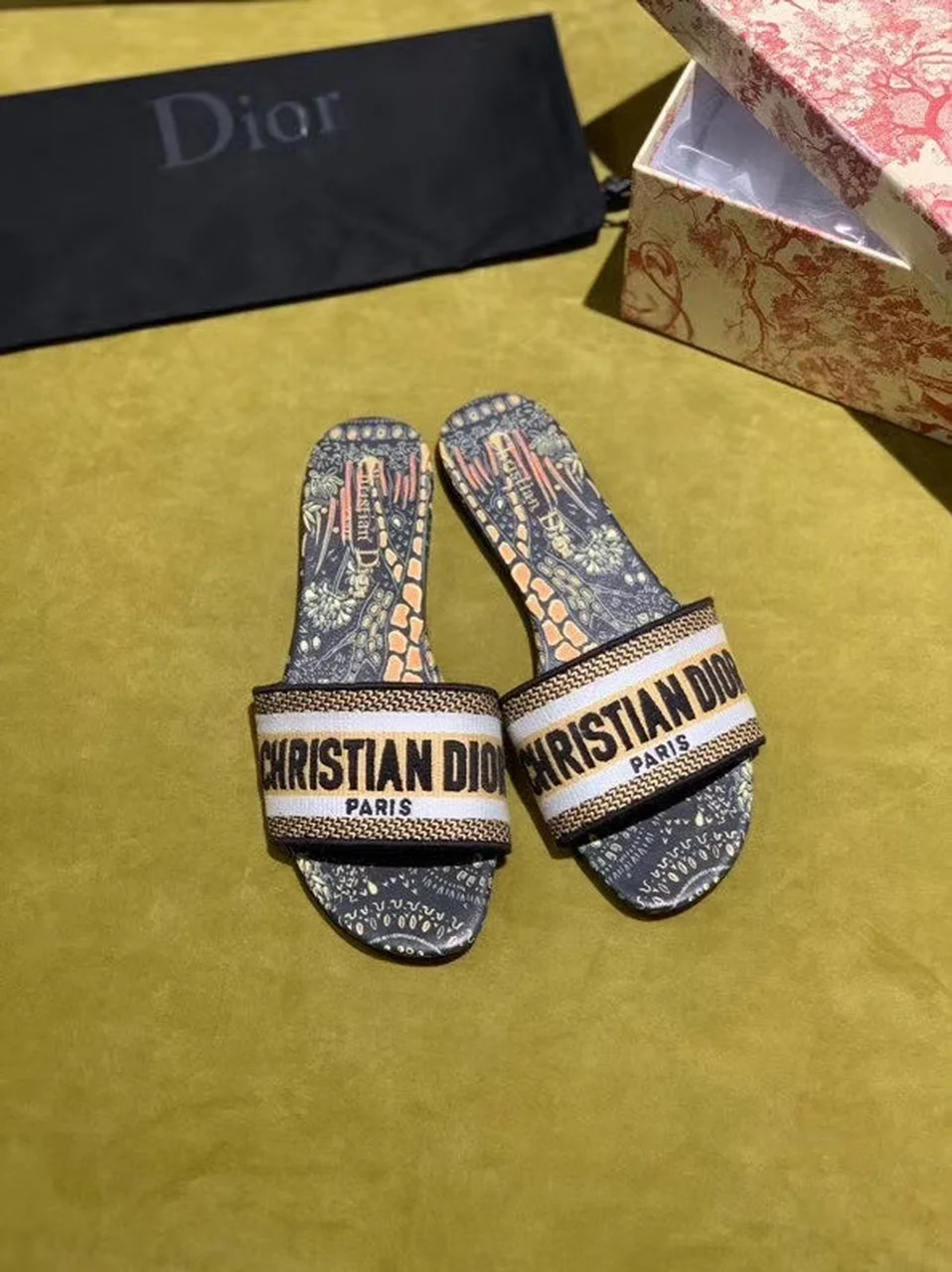 (1:1 replica) Christian Dior Dway Slide Multi Color For Women CD