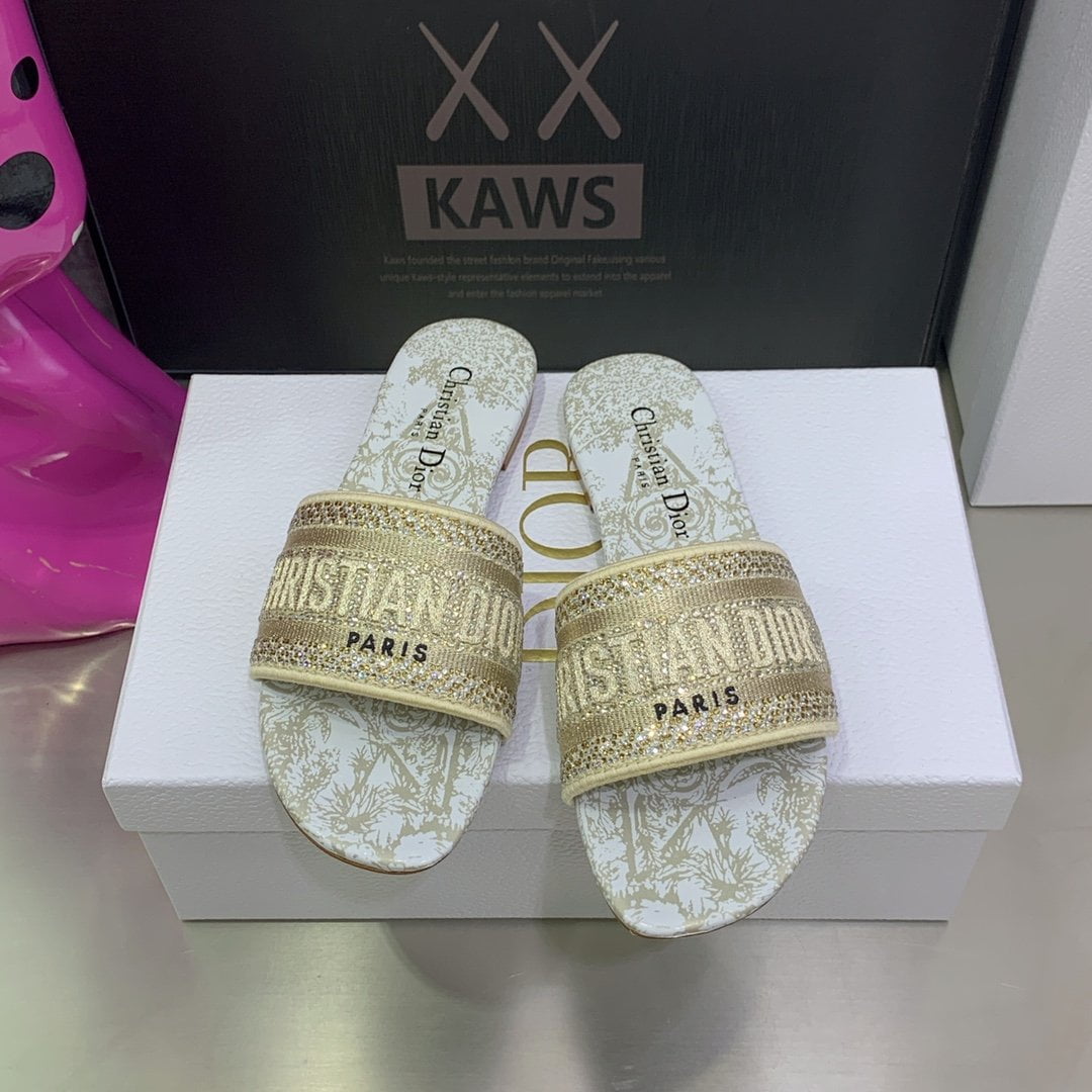 (1:1 replica) Christian Dior Women s Dway Slide White For Women CD