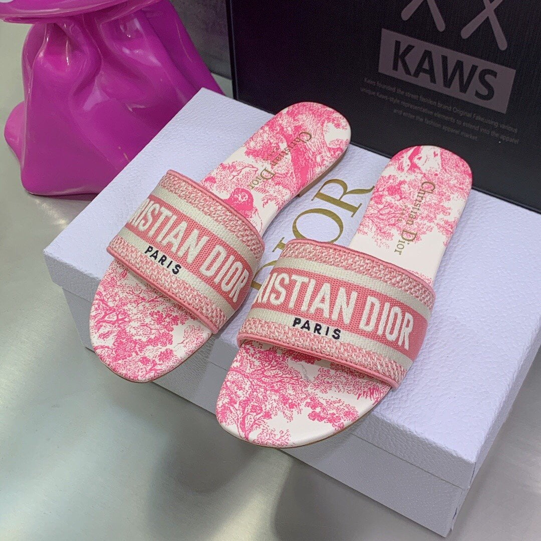 (1:1 replica) Christian Dior Women s Dway Slide Pink Multicolor For Women CD