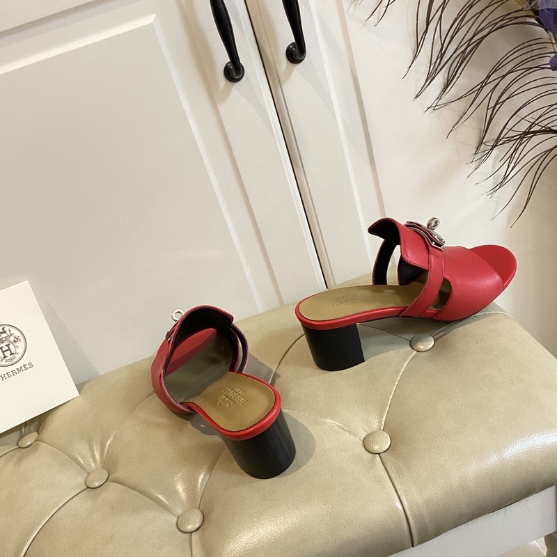 (1:1 replica) Hermes Candy Sandal Red For Women, Women s Shoes H211071Z