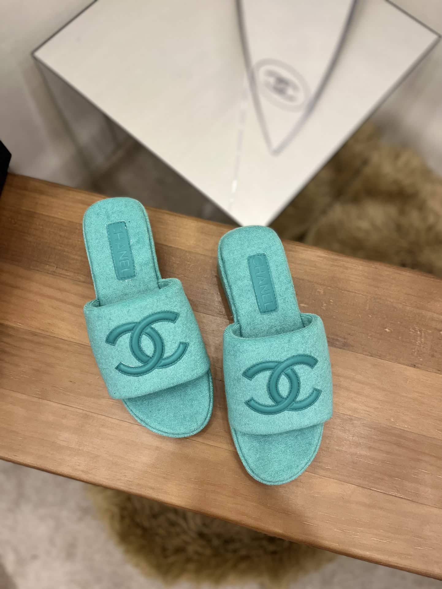 (1:1 replica) Chanel Women s Mules Green For Women 1.5in/4cm