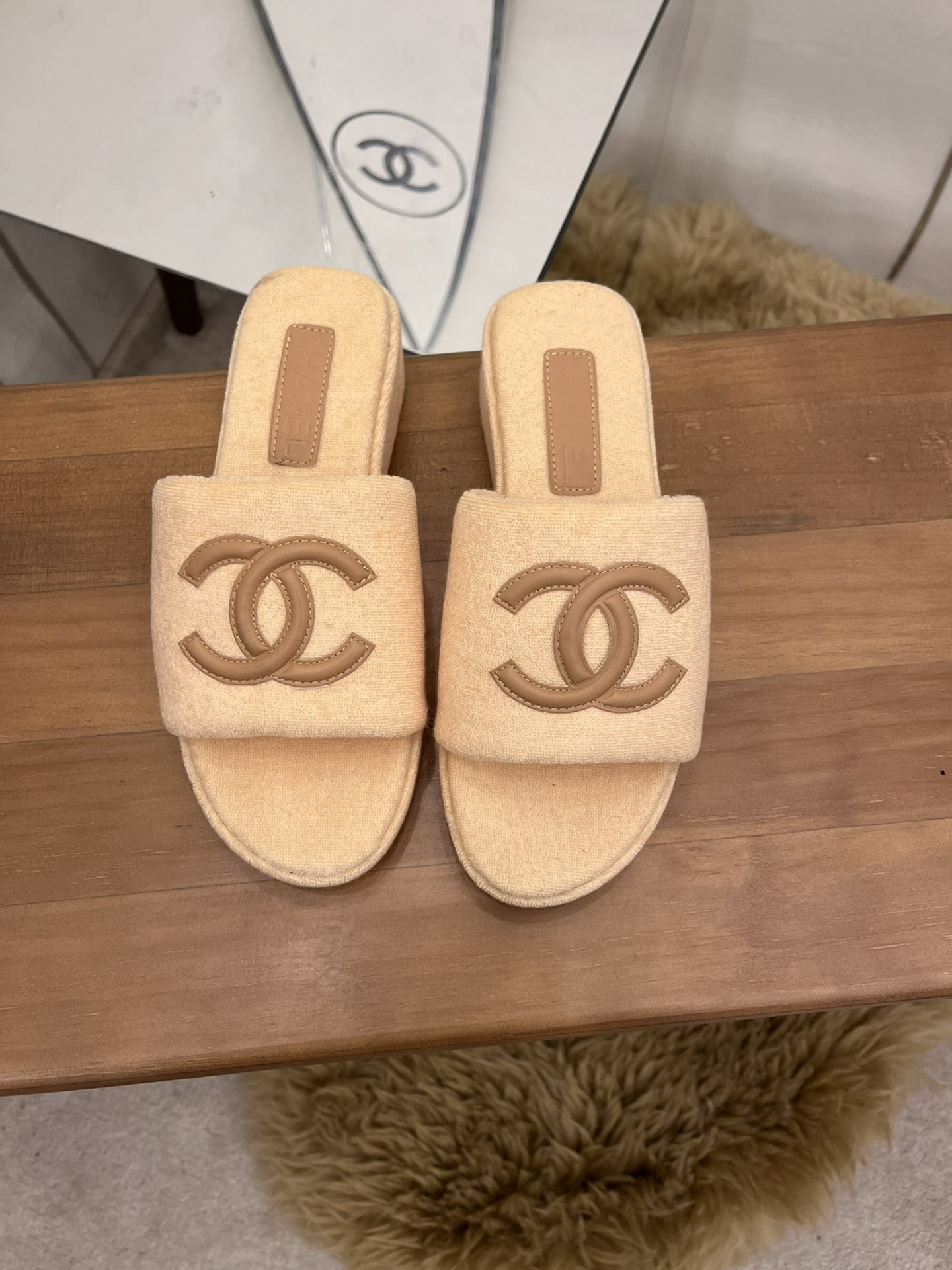 (1:1 replica) Chanel Women s Mules Beige For Women 1.5in/4cm